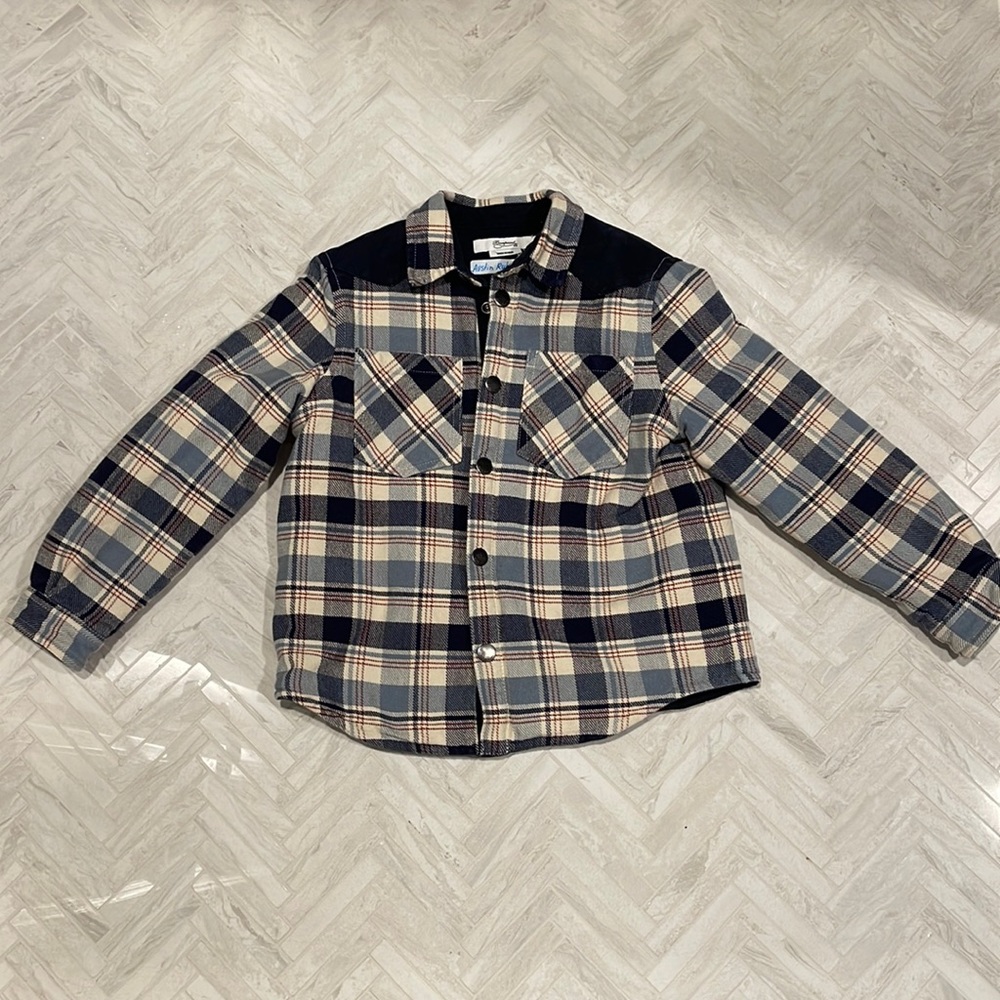 Bonpoint plaid shirt jacket, snap front, size 6